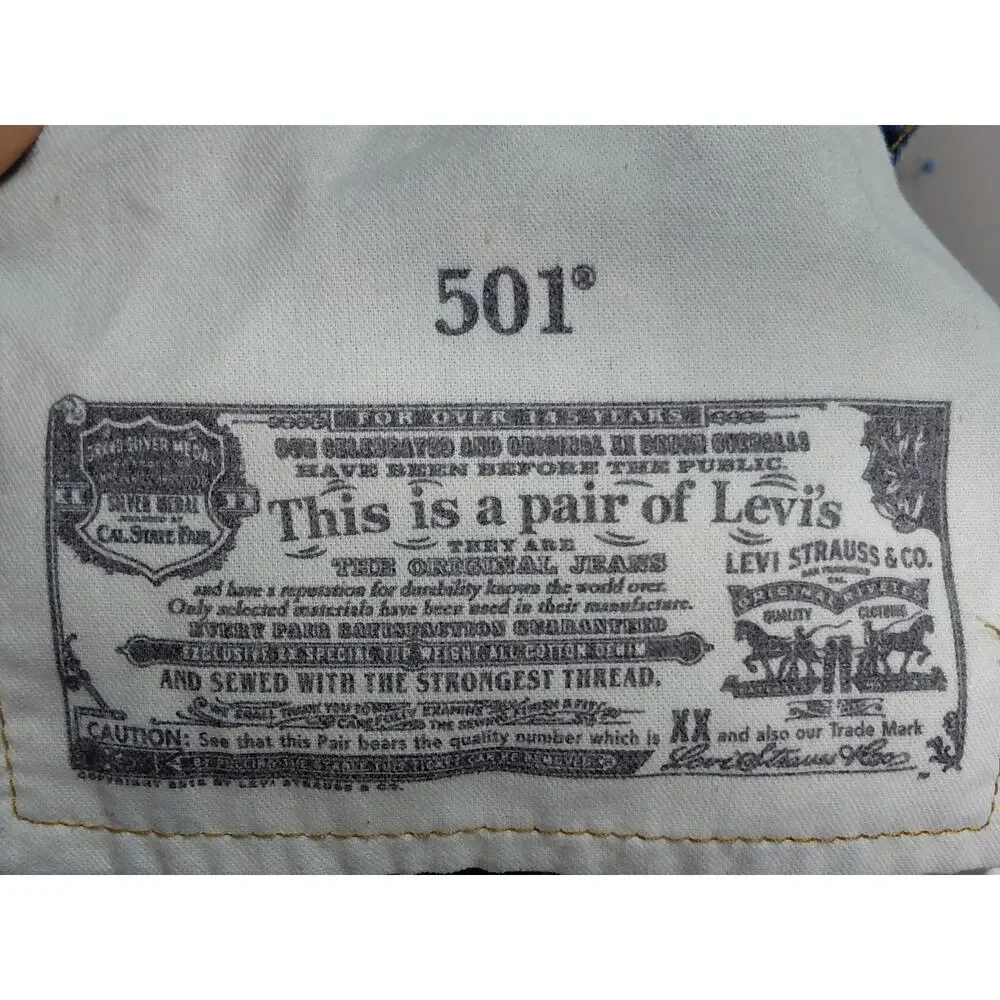 Levi's 501 Blue Straight Leg Jeans Men Size W35 L34